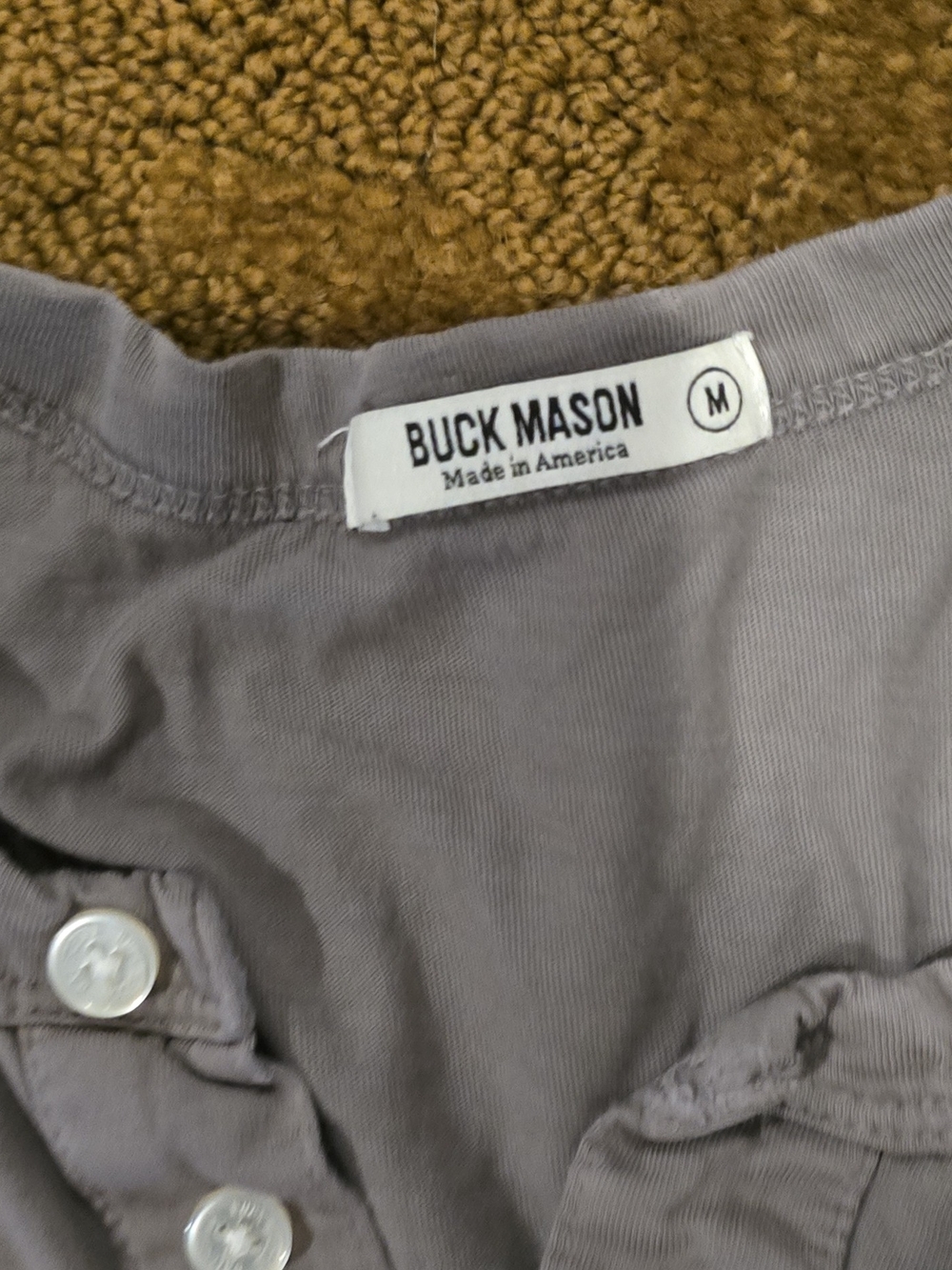 Buck Mason Mens Button-Front Bottoms in Taupe Gray